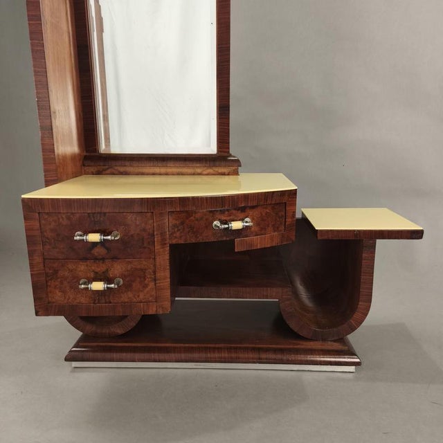 Art Deco Dressing Table with Mirror, 1930s For Sale - Image 4 of 9