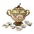 Antique Mettlach Pottery Punch Bowl and Matching Cups For Sale
