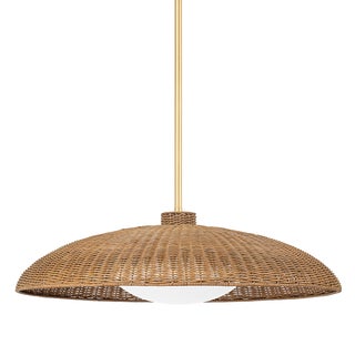 Hudson Valley Lighting Delano 32.5 in. 1 Light Pendant in Vintage Gold Leaf Finish For Sale