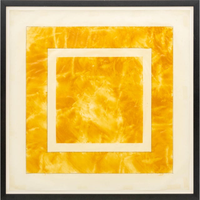Contemporary Joseph Gardella Yellow Square Diptych Mixed Media For Sale - Image 3 of 11