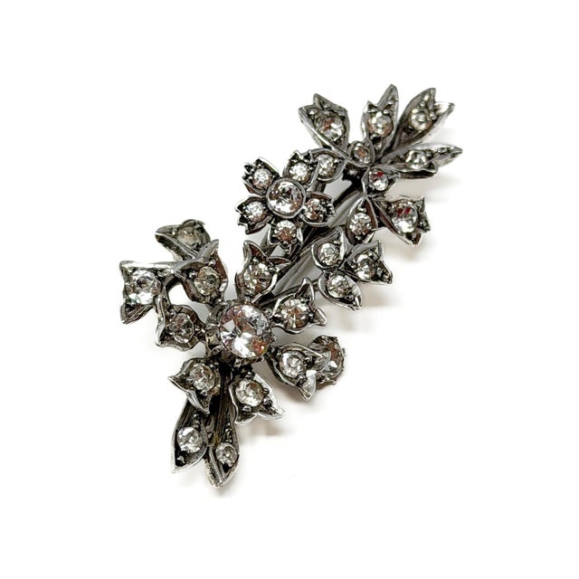 Silver and Paste Floral Brooch by Harold A. Lazarus, 1950s For Sale - Image 10 of 10