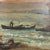 Coastal Antique Italian Coastal Village Fishermen Oil Painting – Salvaged Canvas Fragment For Sale - Image 3 of 12