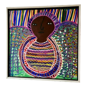 1970s Louisiane Saint Fleurant Haitian Painting, Framed
