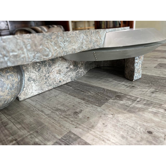 Hollywood Regency Vintage Gurami Designs Original Sculptural Mixed-Media Coffee Table - A Functional Art Masterpiece For Sale - Image 3 of 10