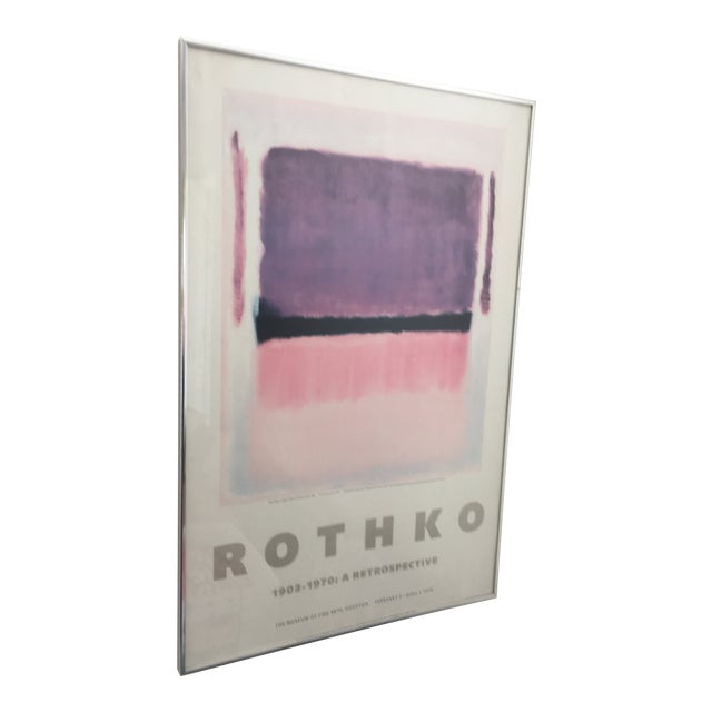 Vintage "Rothko 1903-1970 Retrospective" Silver Finish Metal Framed Exhibition Poster, 1949 For Sale