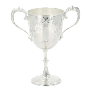 English Silver Plated Handled Trophy Cup Decorative Vase / Urn