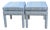 Fermoie Abbey Stripe Parsons Ottomans in Sky Blue- Pair For Sale
