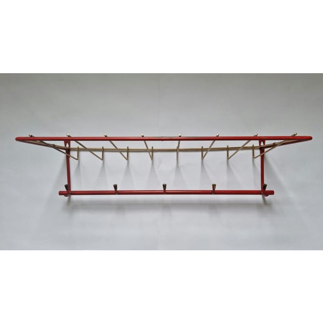 Goldenrod Mid-Century Wall Brass Coat Rack, Germany, 1969 For Sale - Image 8 of 14