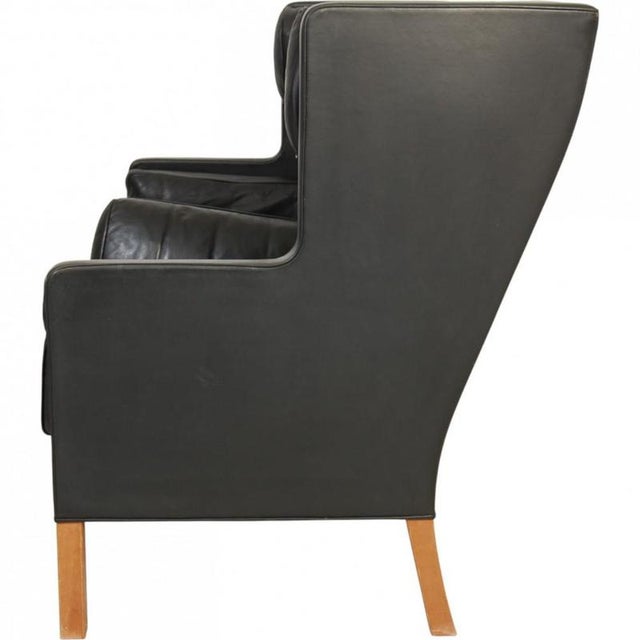 Kupe 2-Seater Sofa in Black Leather by Børge Mogensen, 1980s For Sale - Image 15 of 18