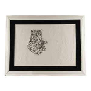 Late 20th Century Framed Signed Jonna White Watcher of the Canopy Limited-Edition Mix Media