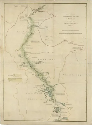 Antique Map of the Journey from Zhe-Hol in Tartary to Beijing and Hang-Tchoo Foo, 1796