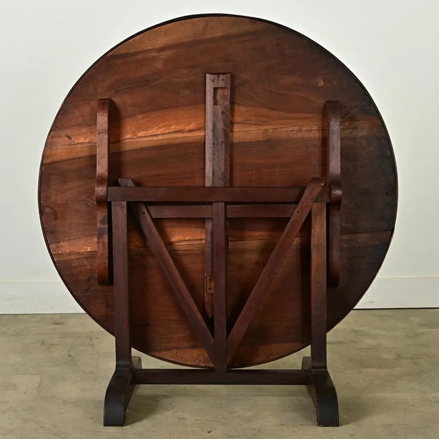 French 19th Century Walnut and Painted Canvas Wine Taster's Table For Sale - Image 4 of 12