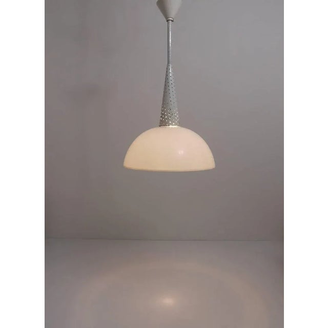 Perforated Pendant Lamp attributed to Mathieu Matégo, France, 1950s For Sale - Image 9 of 11