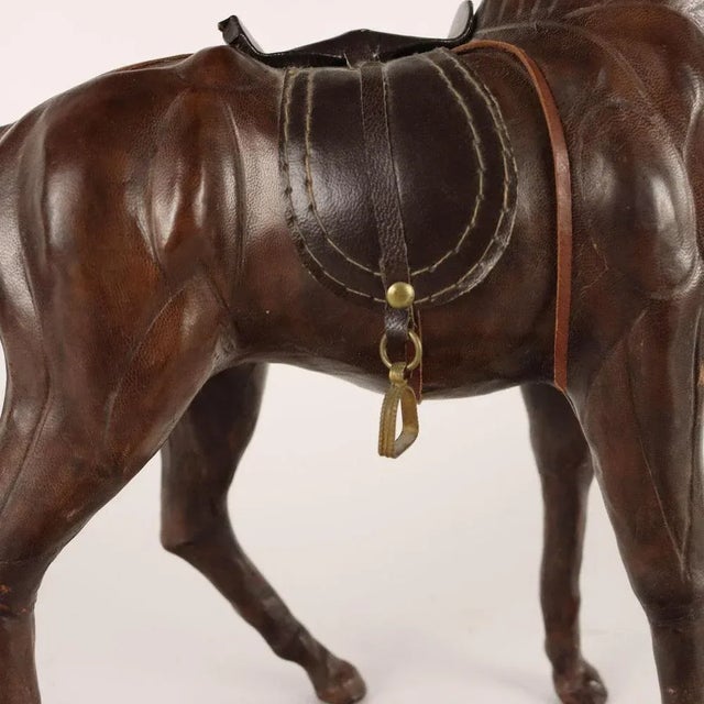 Leather Horse with Metal Elements For Sale - Image 5 of 11