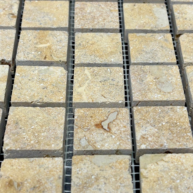 Mediterranean Coralina Travertine Polished 1" X 1" Mosaic For Sale - Image 3 of 4