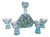 Vintage Art Deco Carafe with Glasses in Hand-Painted Crystal Glass, 1930, Set of 5 For Sale