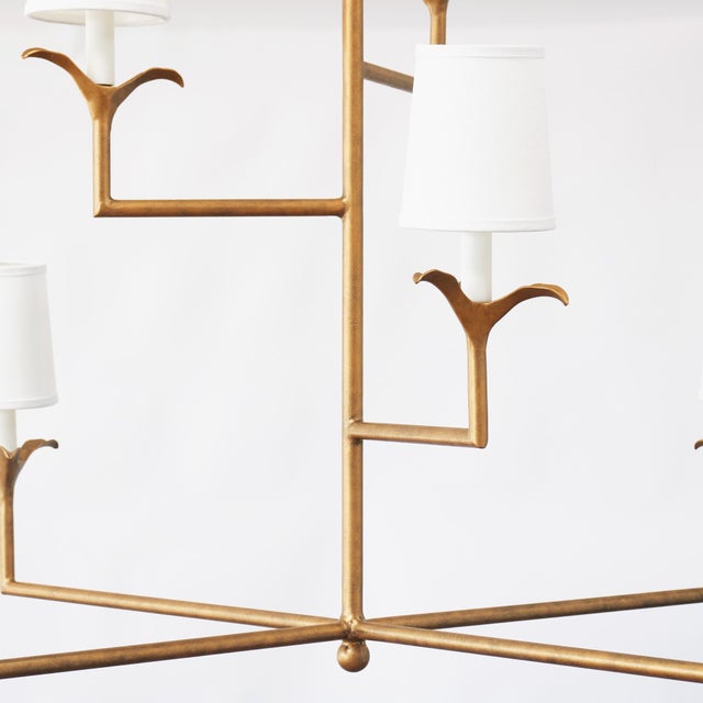 Tobacco Lily Stems Chandelier For Sale In Dallas - Image 6 of 7