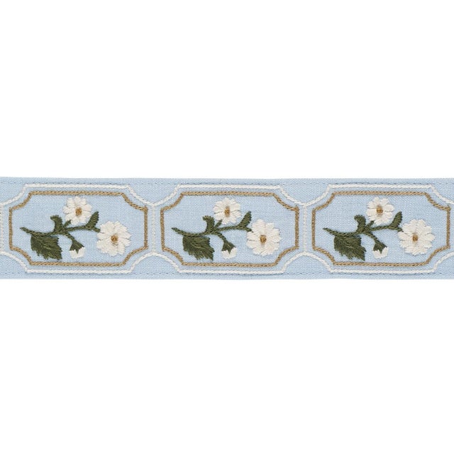 A linen trim embellished with a lovely framed flower motif, Jolie Hand-Embroidered Tape adds texture, dimension, and...