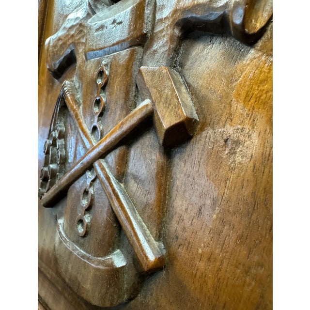19th Century Craftsman's Sign Bas-Relief Sculpture in Wood, 1800s For Sale - Image 6 of 8