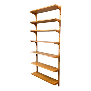Danish Wall Shelf in Teak with Aluminum Rails by Hansen and Guldborg, 1960s For Sale