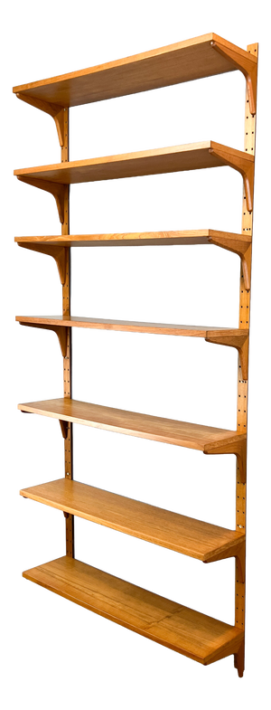 Danish Wall Shelf in Teak with Aluminum Rails by Hansen and Guldborg, 1960s