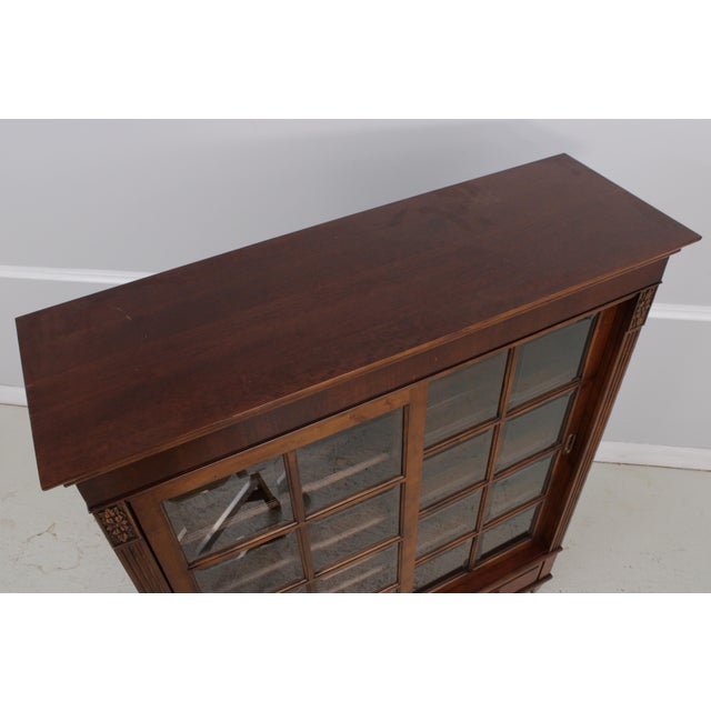 Ethan Allen Sliding Door Bookcase Cabinet For Sale - Image 11 of 18
