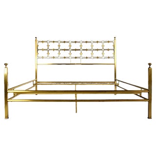 Mid-Century Italian Double Brass Bed by Osvaldo Borsani For Sale