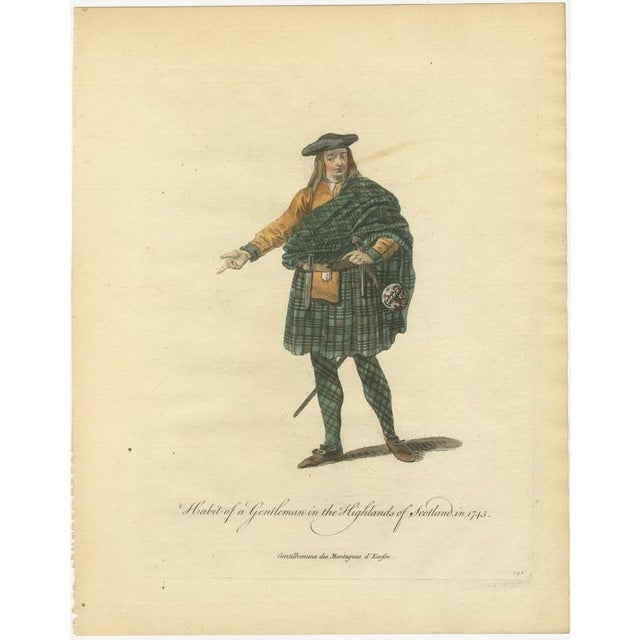 Jefferys, Gentleman in the Highlands of Scotland in 1745, Jefferys Costume Plate, 1757, Engraving For Sale - Image 3 of 8