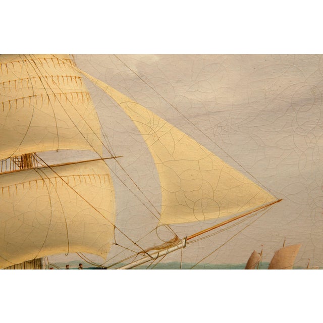 19th Century 19th Century British Antique Sailing Ship Painting of “Ariel” at Sea by John Murday For Sale - Image 5 of 18
