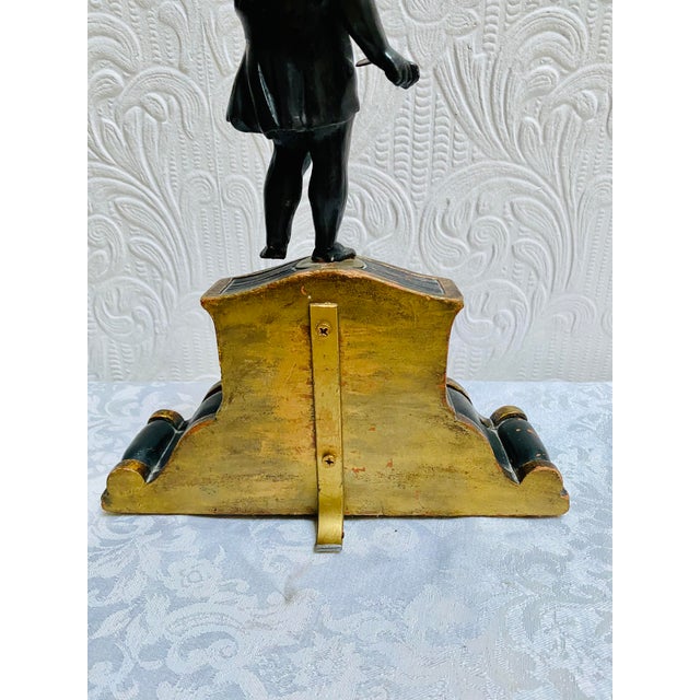 Black Late 19th Century Antique Boy Harvester Bronze on Hand Painted Stand For Sale - Image 8 of 13