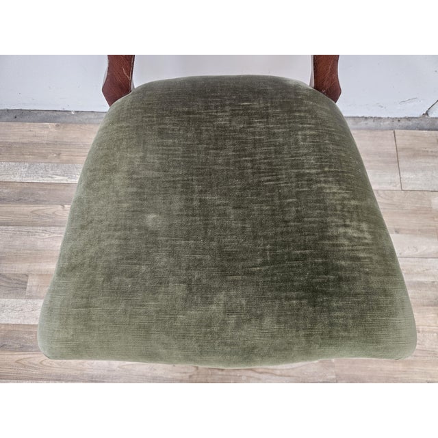 Brown Late 19th Century Wood Chairs with Fabric Seats, Set of 4 For Sale - Image 8 of 18