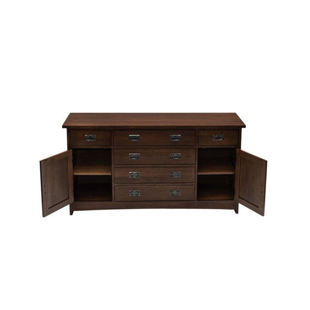 2020s Mission Oak 6-Drawer 62" Sideboard - Walnut For Sale - Image 5 of 6