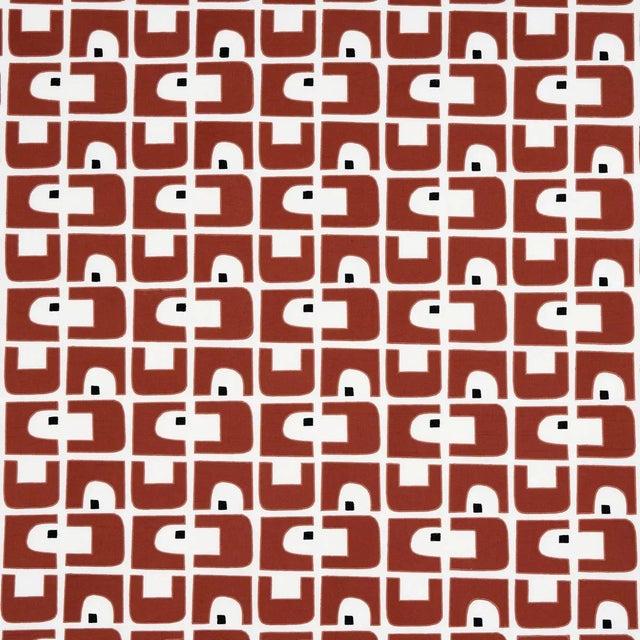 Schumacher X Hadiya Williams Den Applique Fabric in Clay For Sale