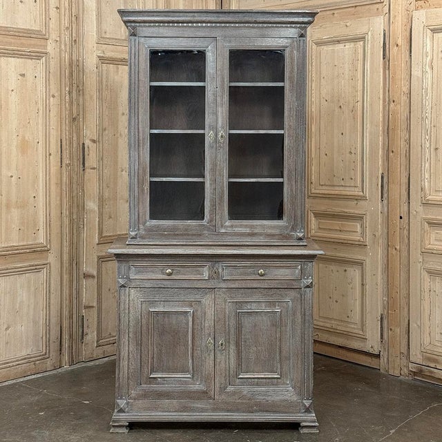 19th Century Louis Philippe Cerused Oak Bookcase For Sale - Image 4 of 18