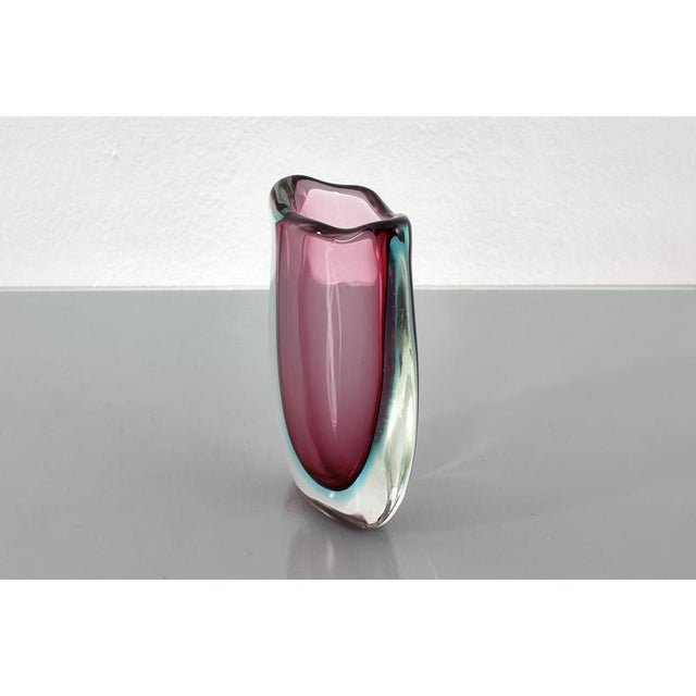 Mid-Century Purple Submerged Murano Glass Vase attributed to Flavio Poli, Italy, 1960s For Sale - Image 6 of 13