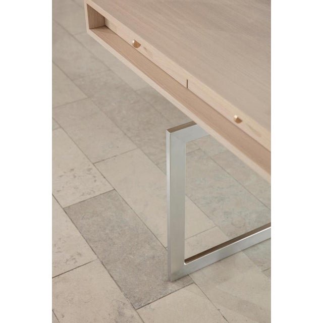 Metal Stainless Steel and Natural Oak Office Desk by Bodil Kjaer for Karakter For Sale - Image 7 of 16