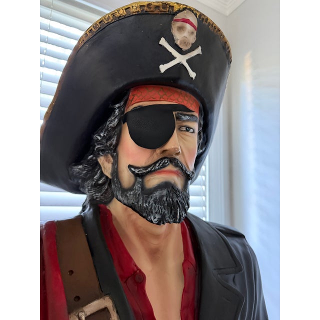 Contemporary. RARE! He is 6 4 feet. Hand painted. This guy is totally hot. LOVE him!! Detailed life-size pirate statue is...