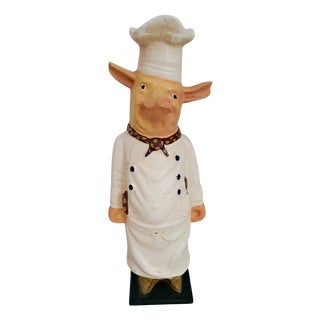 Vintage Cast Iron Butcher's Pig Advertising Prop, 1930s For Sale