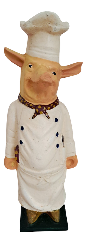 Vintage Cast Iron Butcher's Pig Advertising Prop, 1930s