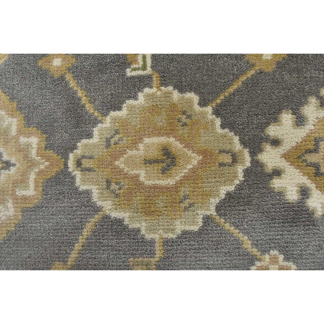 Gray Oushak Rug 5’2” X 8’2” Gray Wool Traditional Hand-Knotted Oriental Carpet For Sale - Image 8 of 15