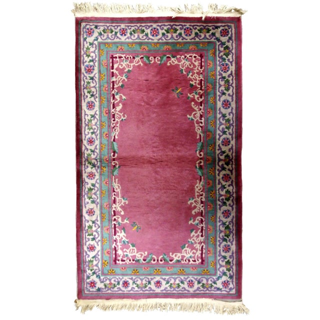 Purple 1930s Handmade Art Deco Chinese Rug For Sale - Image 8 of 8