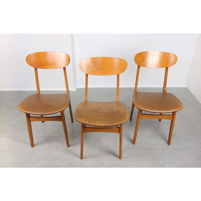 Vintage Italian Leatherette Dining Chairs, Set of 3 For Sale - Image 4 of 18