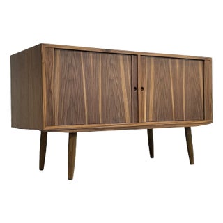 Apartment Sized Mid Century Modern Credenza | Walnut Sideboard by Bruno Hansen, Made in Denmark For Sale