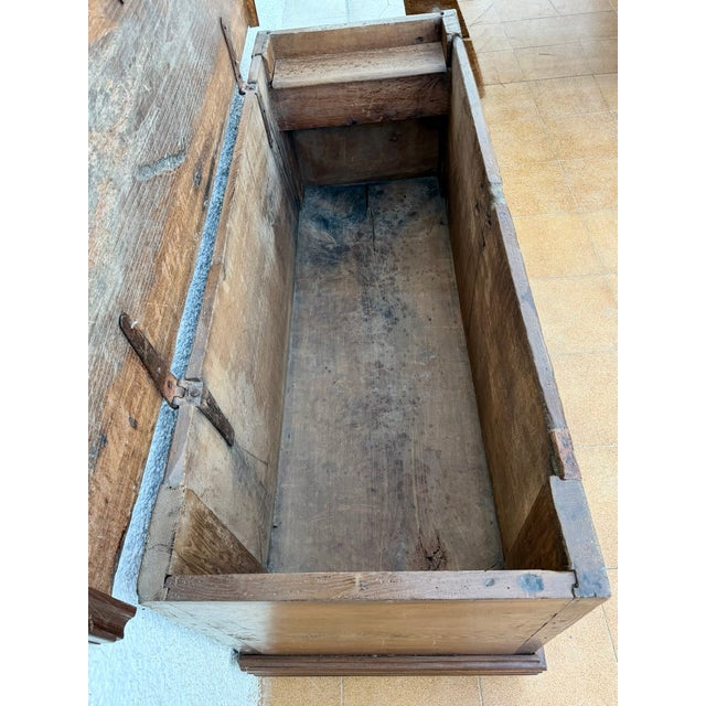 Spanish Carved Wooden Chest with Geometric and Floral Motifs, 1840 For Sale - Image 9 of 13