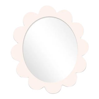 Fleur Home x Chairish Iris Oval Mirror in Frosted Petal, 48x42 For Sale