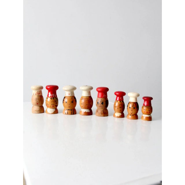 Mid-Century Wooden Salt & Pepper Shakers - 8 Piece For Sale - Image 13 of 13