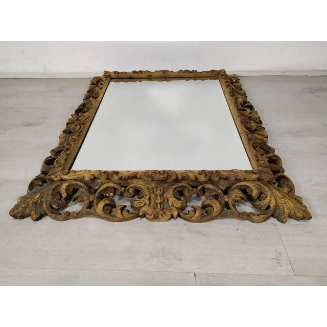 Antique Carved Oak Mirror For Sale - Image 6 of 18