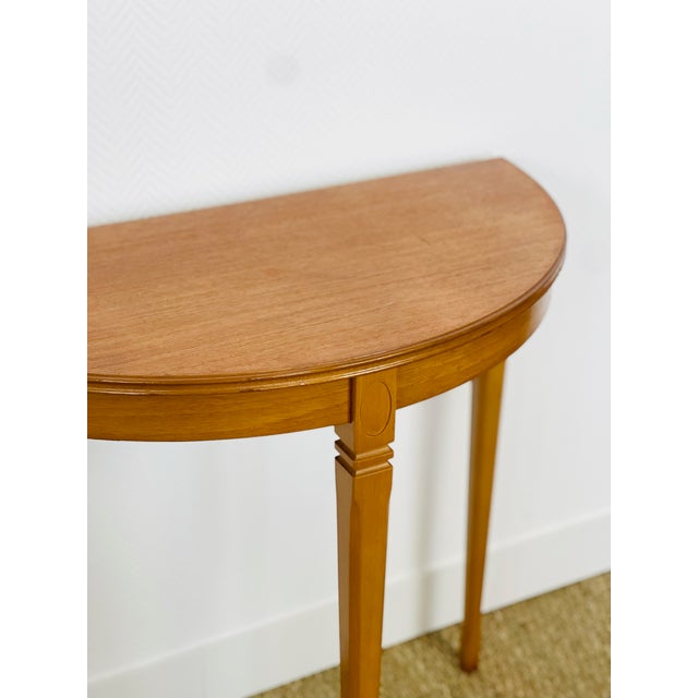 1970s Vintage Teak Half-Moon Console Table from Legate Furniture, 1970s For Sale - Image 5 of 11