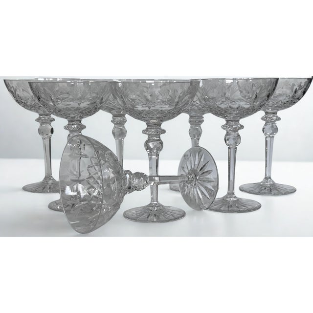 1990s Traditional Rogaska Queen Champage Coupes - Set of 8 For Sale - Image 9 of 9