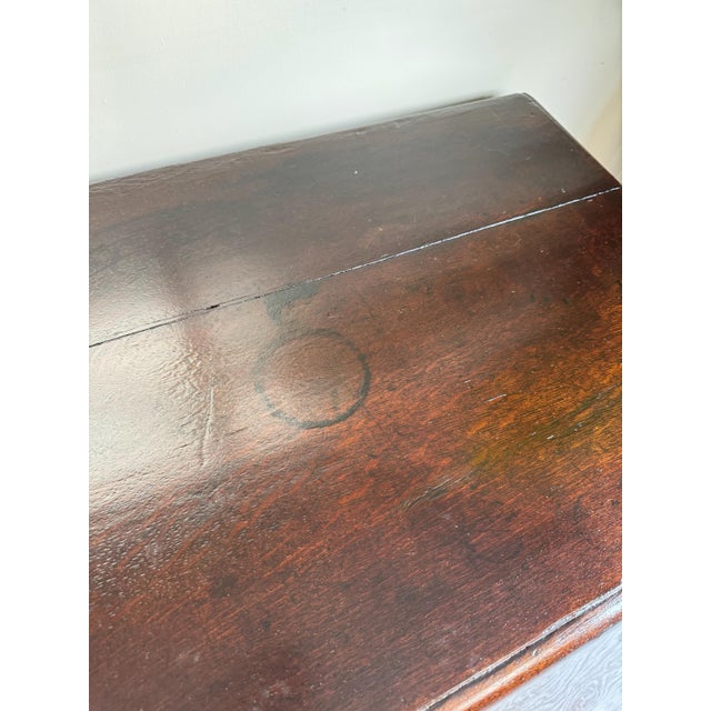 Antique 18th Century Georgian Oak Kneehole Desk Wood with Cupboard For Sale - Image 12 of 16